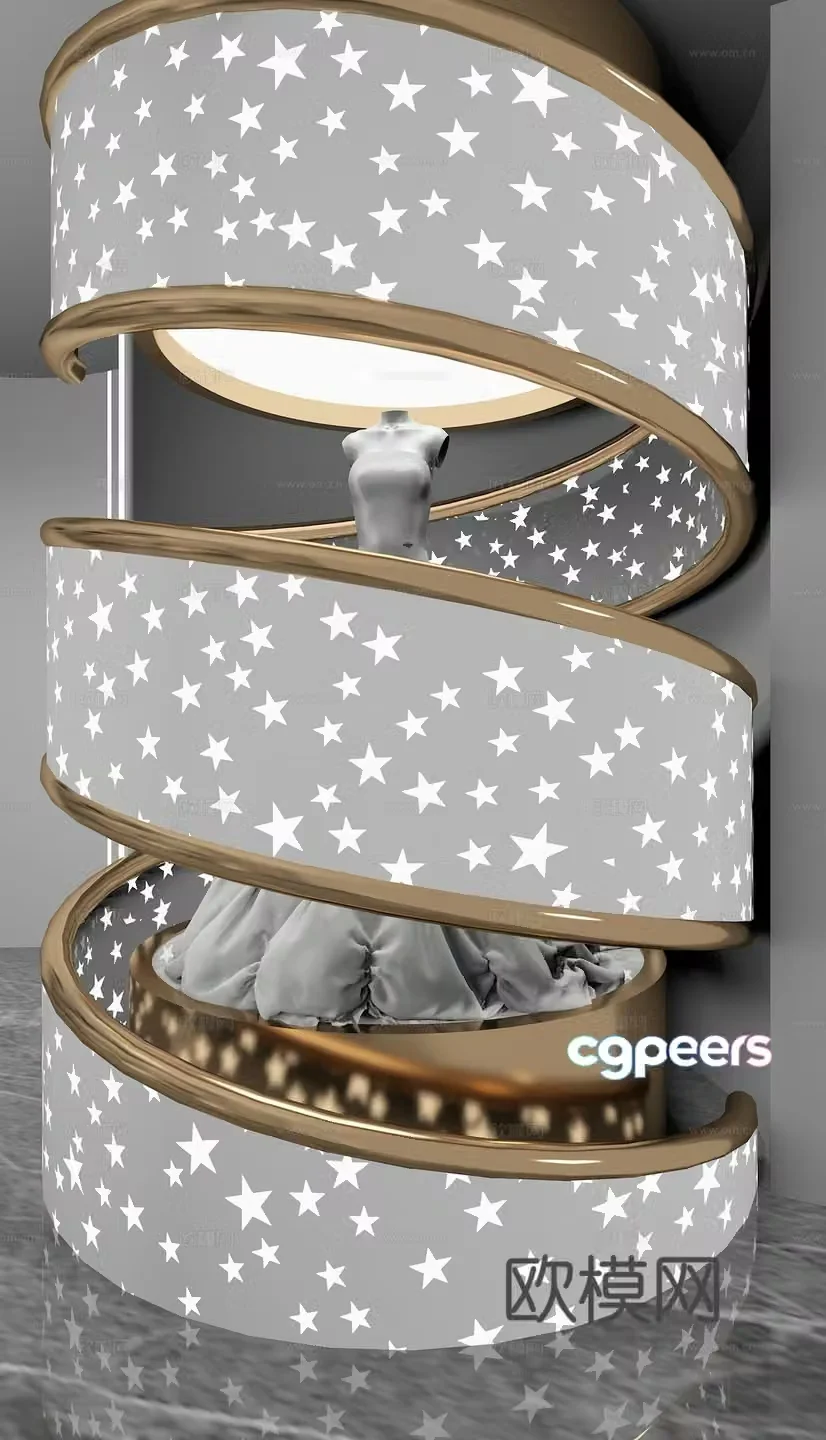 Modern clothing display 3d model