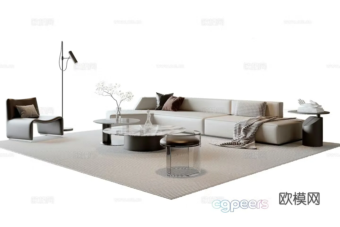 Modern sectional sofa 3d model