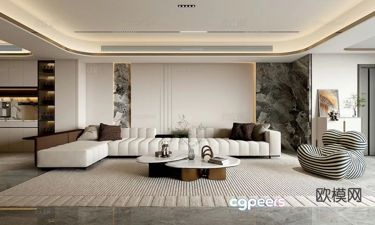 Modern living room 3d model