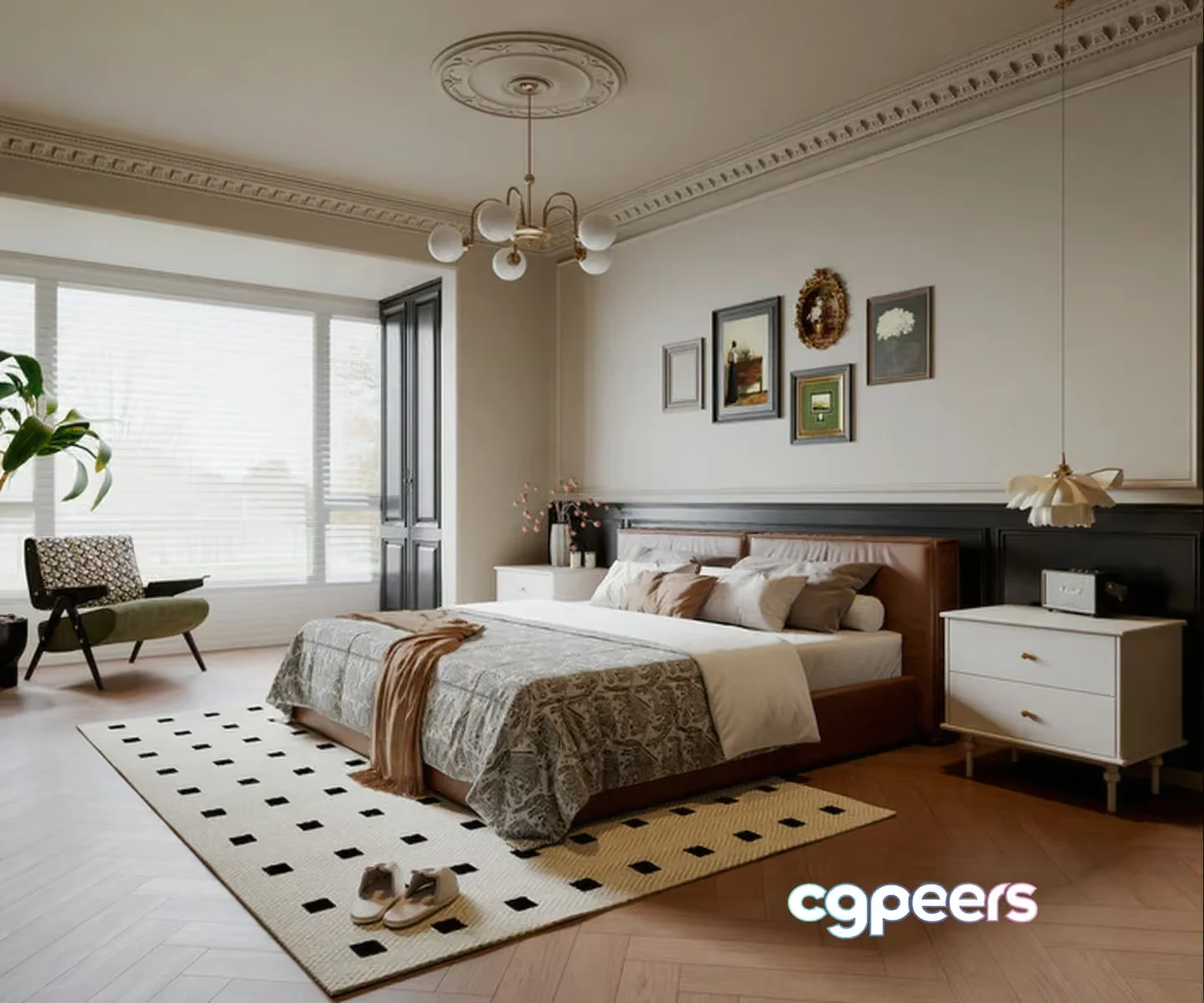 Modern Style Bedroom 3D Model – 20372 – VRAY Render