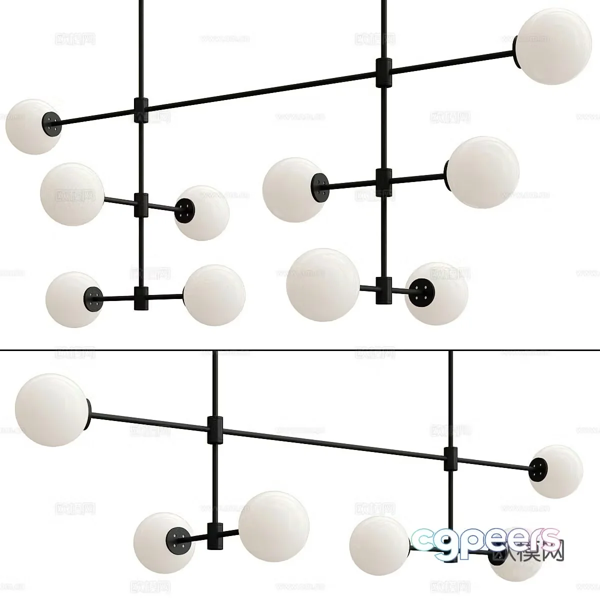 Modern spherical decorative chandelier 3d model