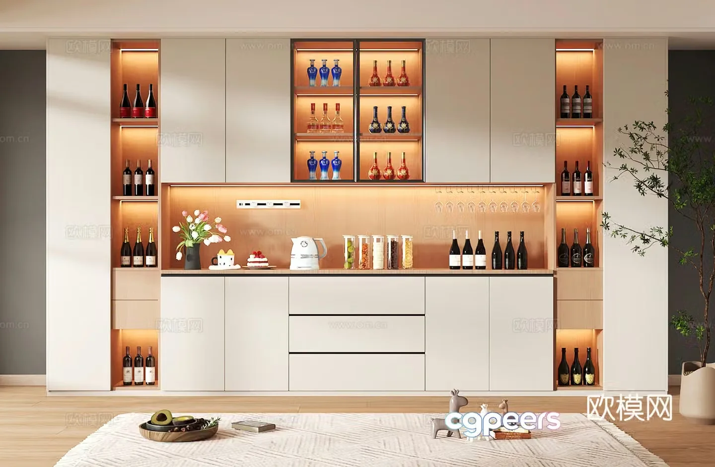 Wine cabinet design Wine cabinet red wine cabinet bar wine cabinet partition wine cabinet 3D model