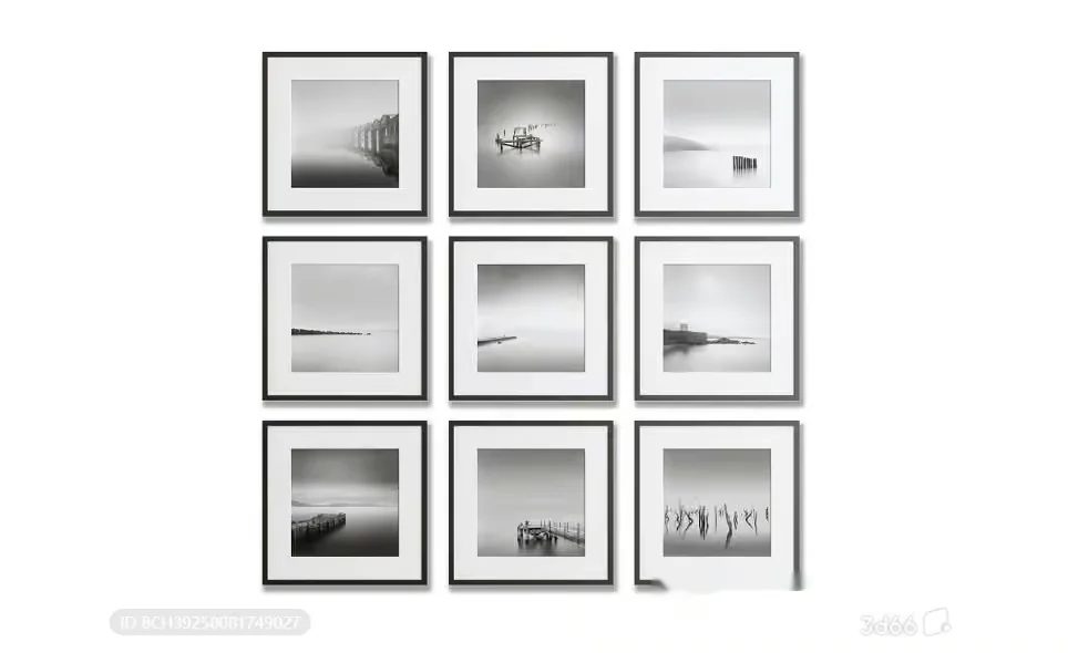 Black And White Framed Photographs 3D Model – 17995 – VRAY Render