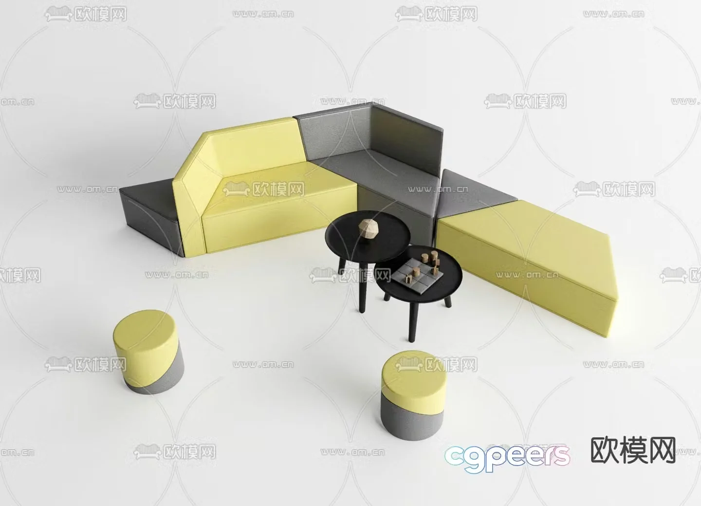 Office leisure sofa module sofa 3d model