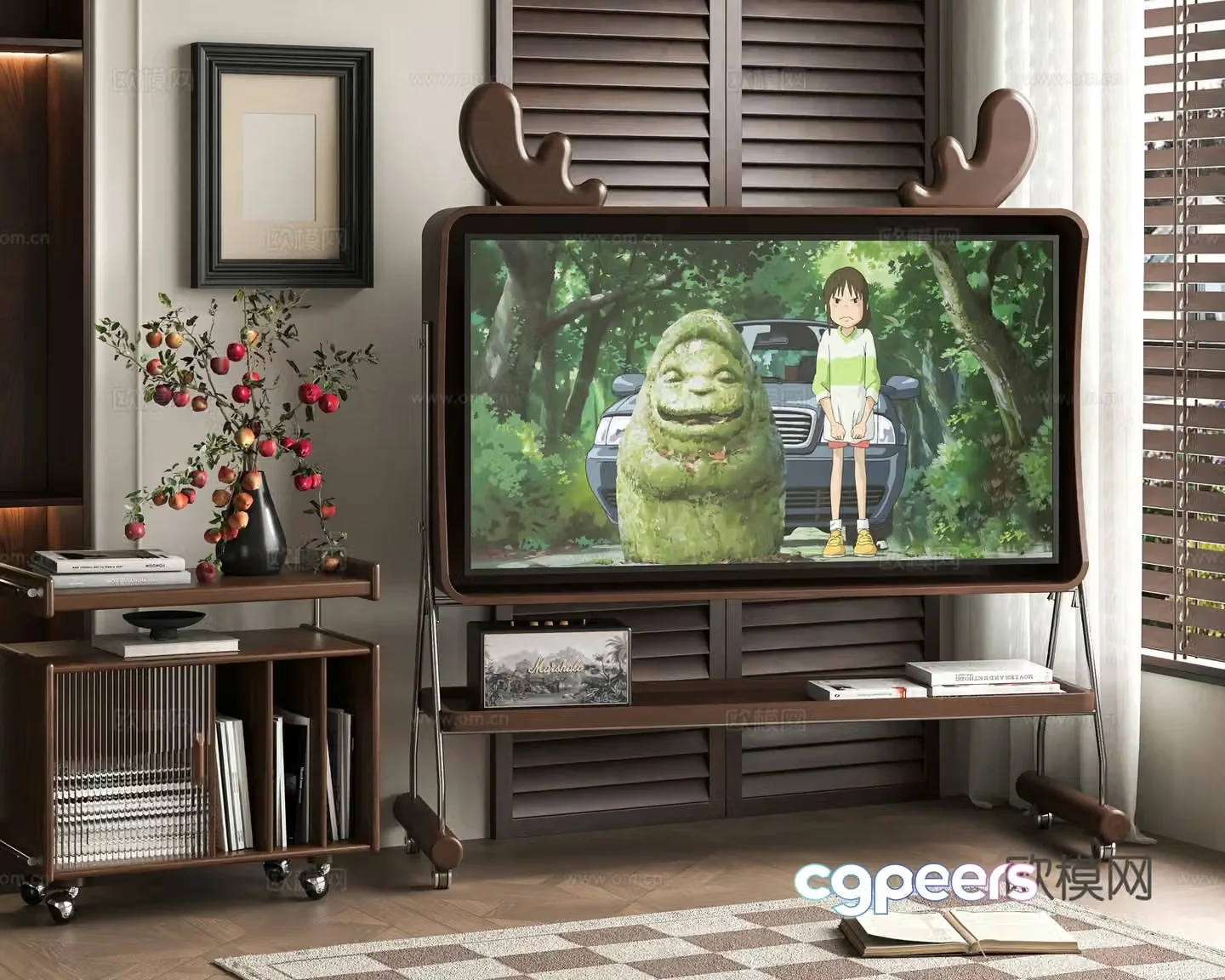 Middle -aged Wind Mobile Television Smedy 3D model