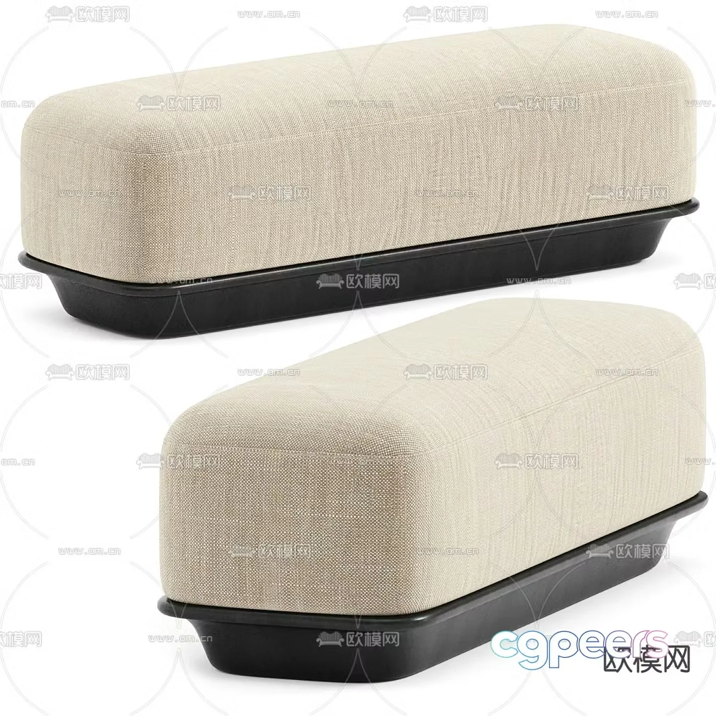 Poliform fabric bench 3d model