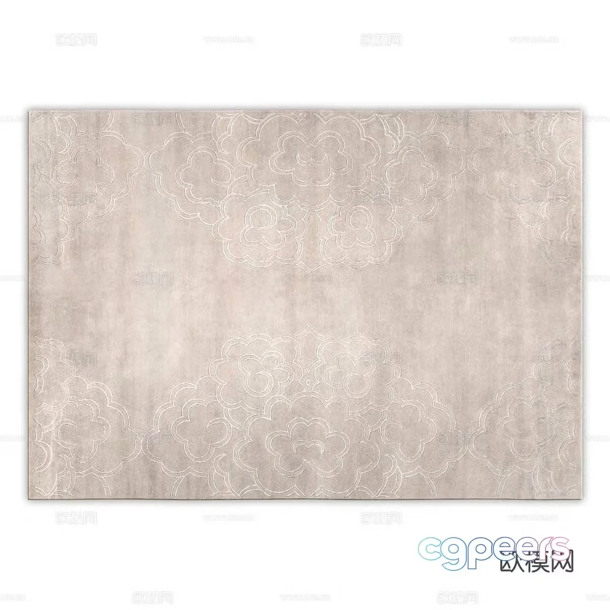 Modern carpet square rug 3d model