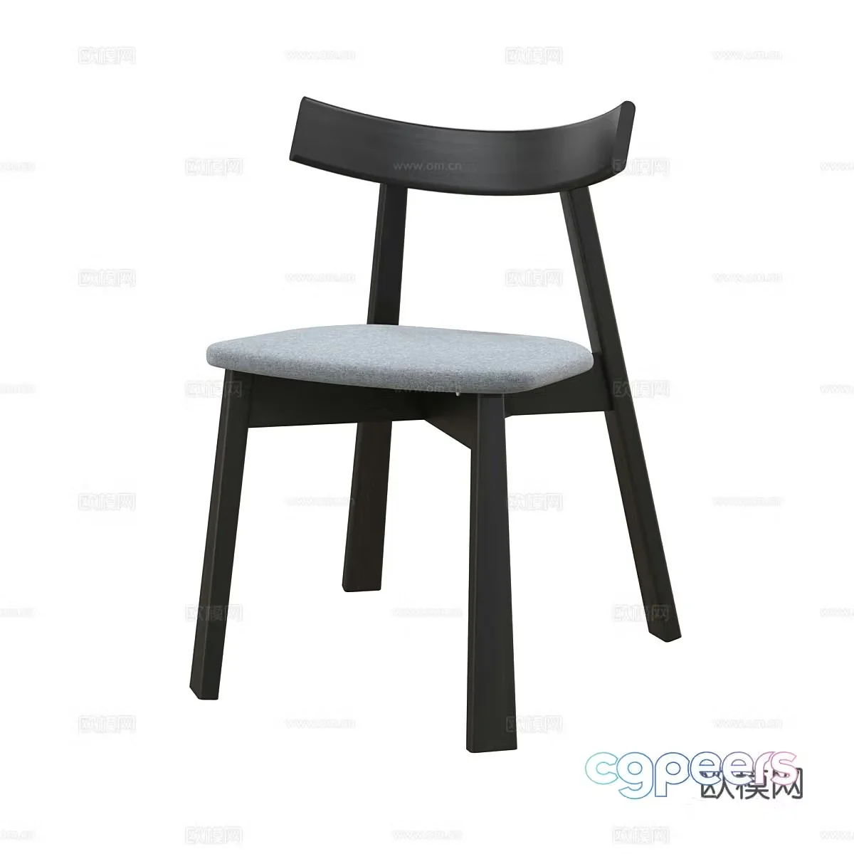 Modern Italian wooden single chair 3d model