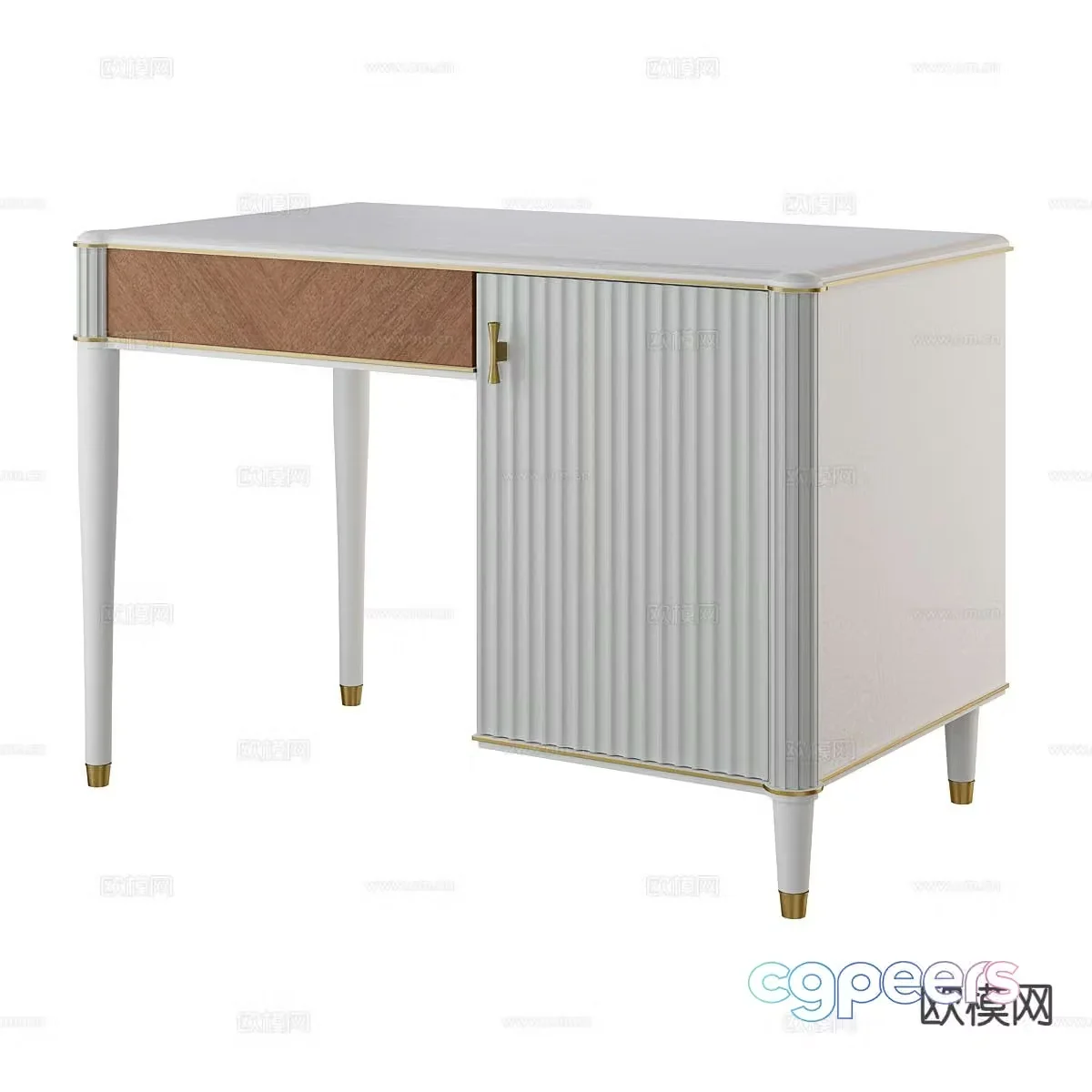 modern desk desk 3d model