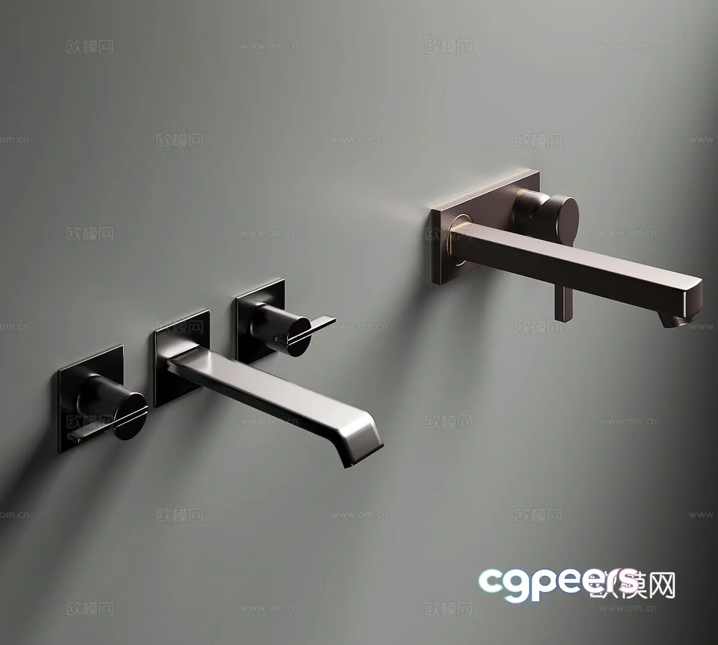Modern wall drain faucet 3d model