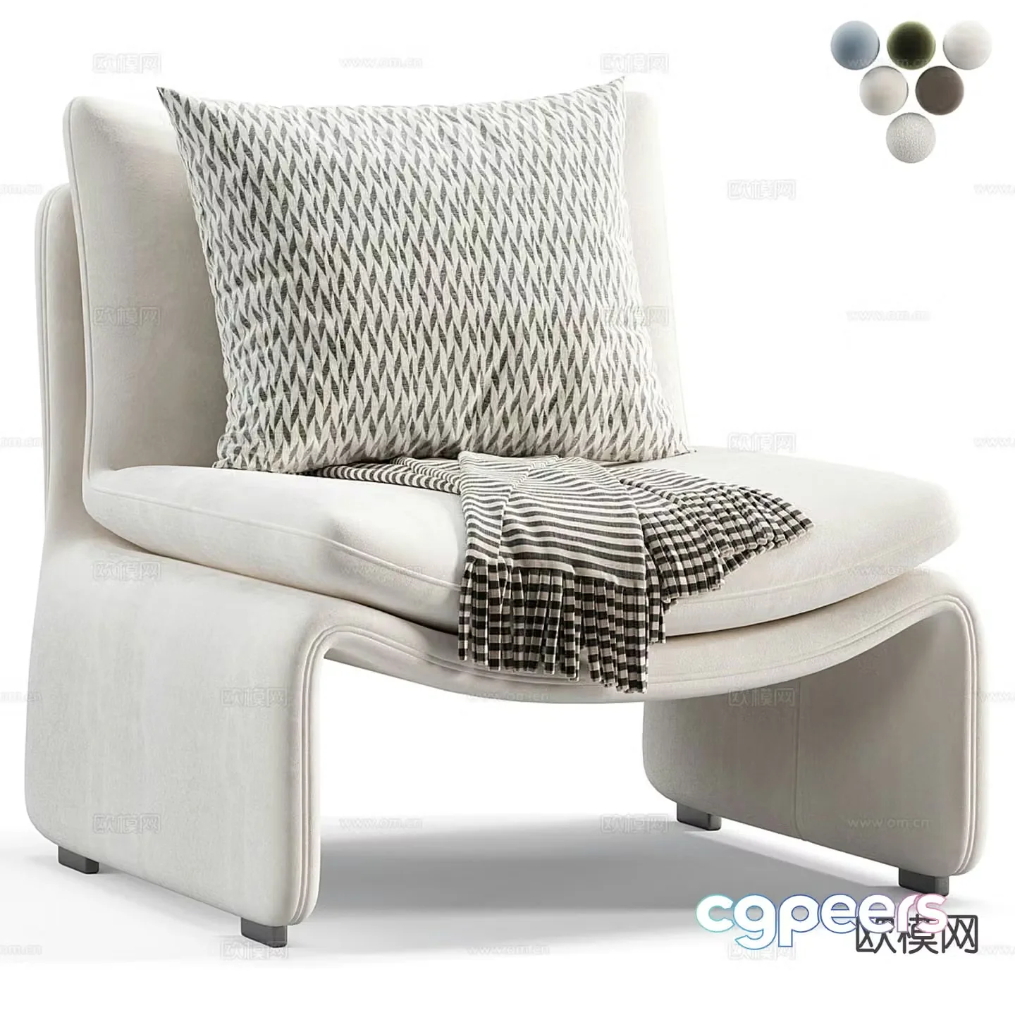 OliverBonas chair lounge chair 3d model