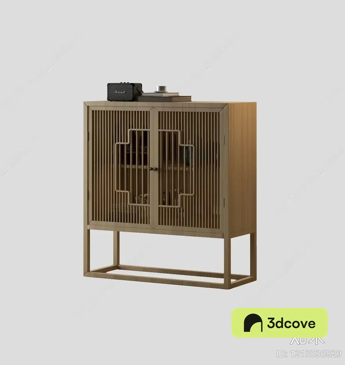 Wooden Cabinet With Slats