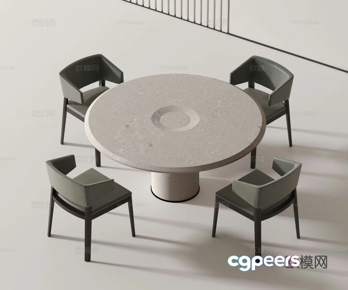Modern leisure tables and chairs round table dining table and chairs 3d model