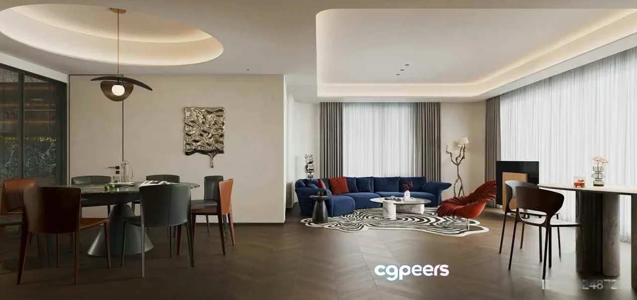 Modern Living Room 3D Model – 9926 – CORONA Render