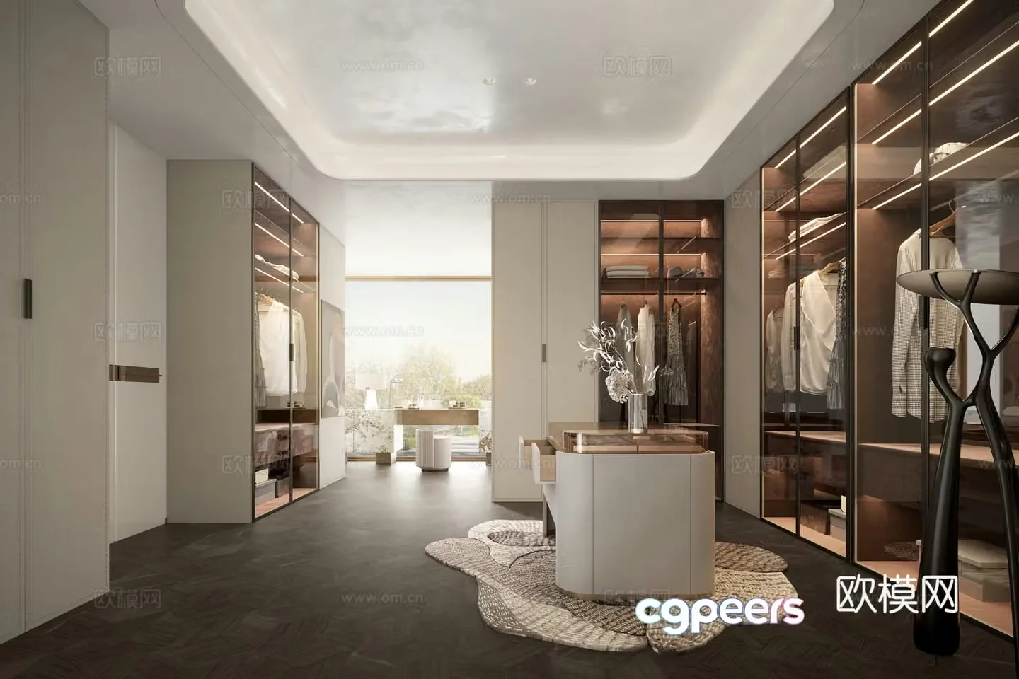 Modern light luxury cloakroom 3D model