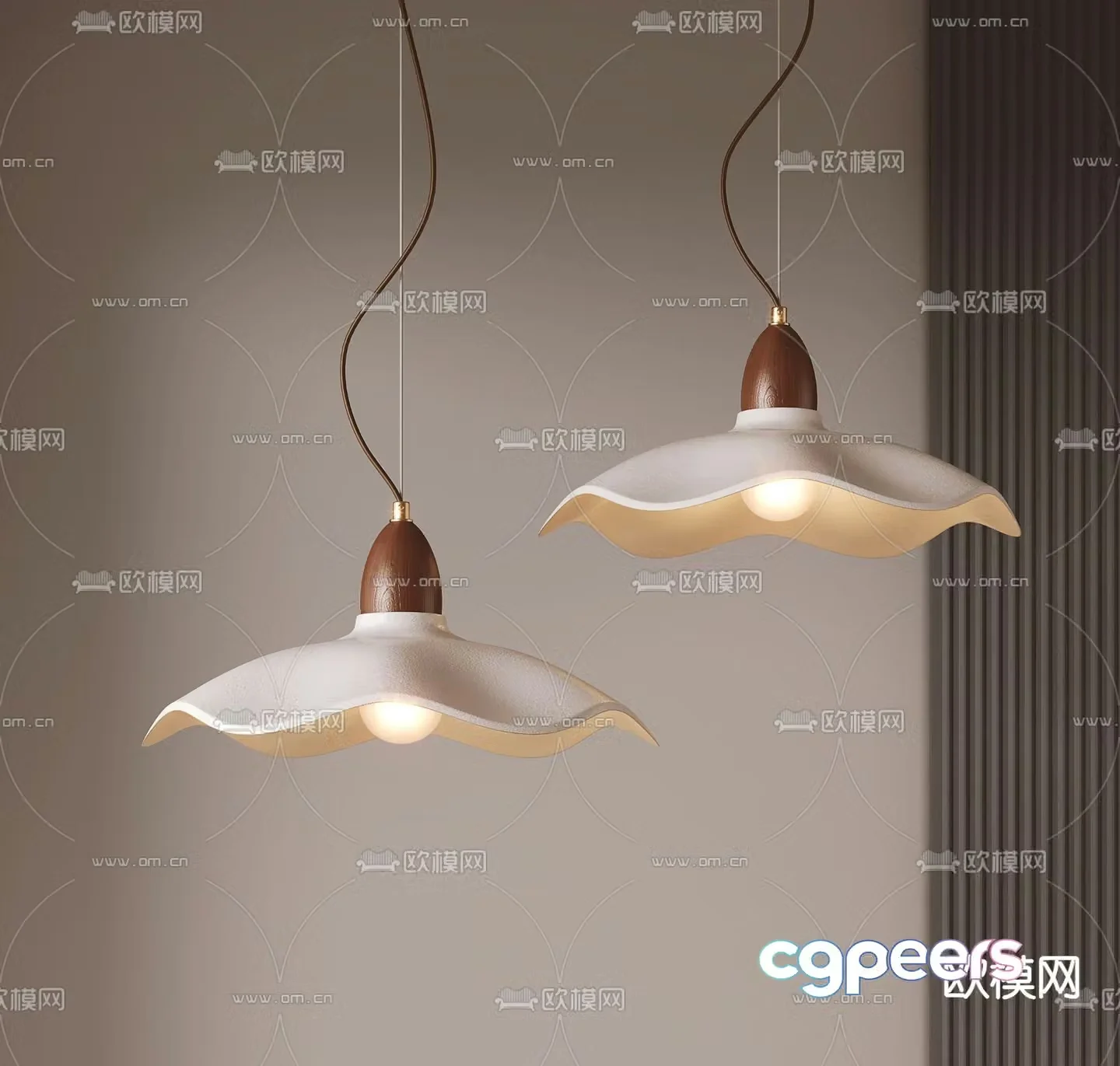 Wabi-sabi style art chandelier 3d model