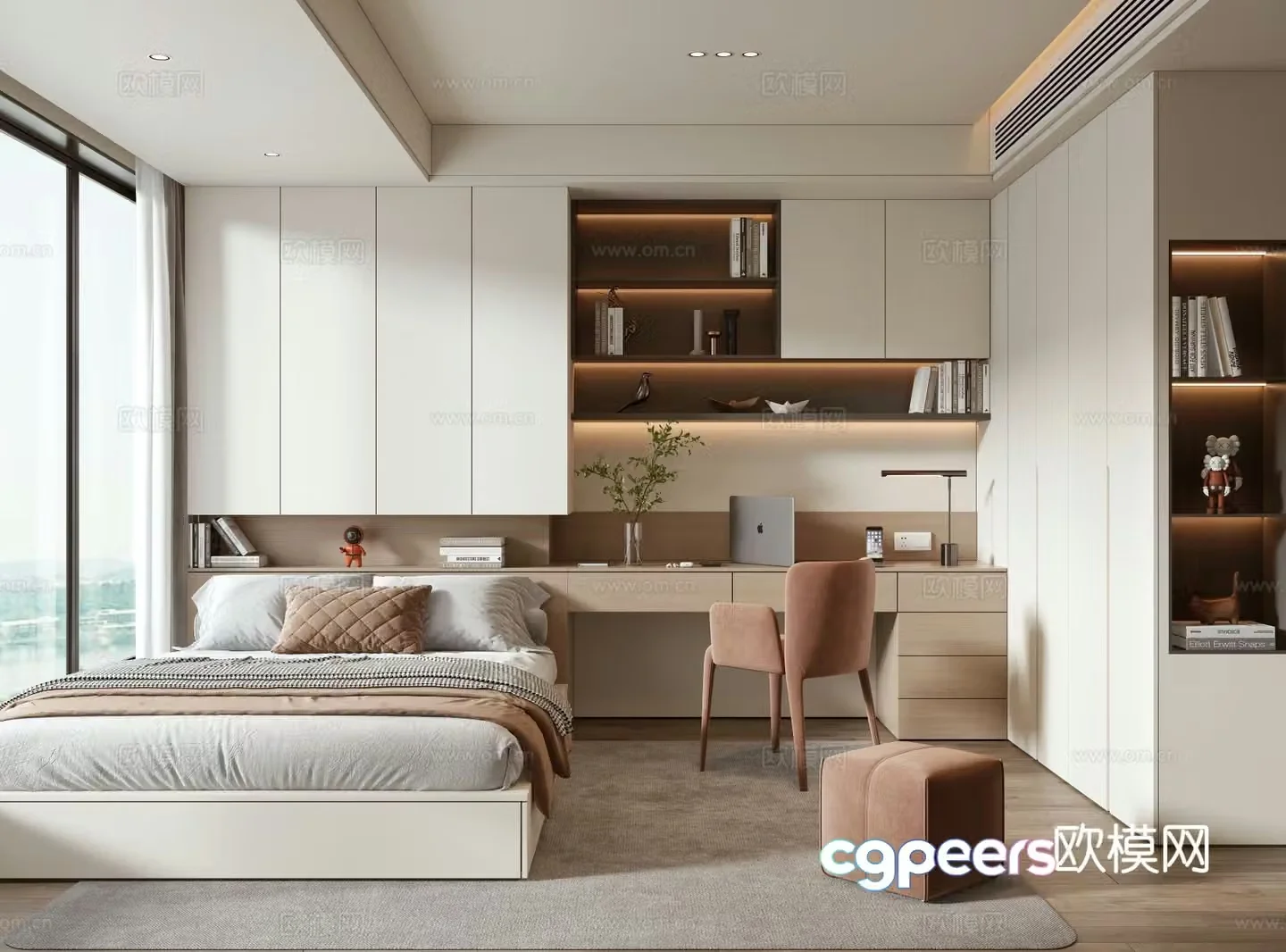 Modern tatami bedroom 3d model