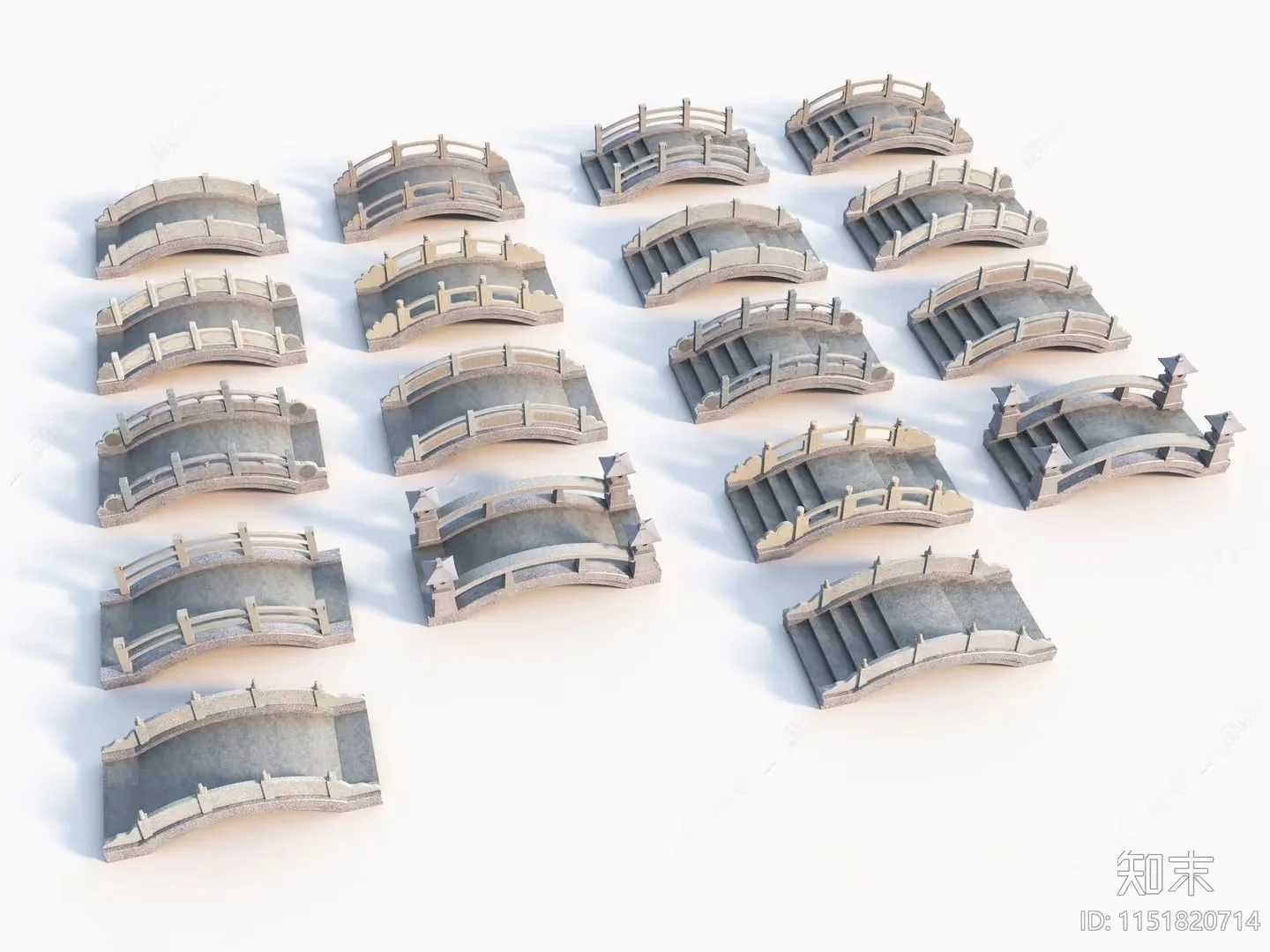 Small Bridges Made Of Concrete 3D Model – 7126 – VRAY Render