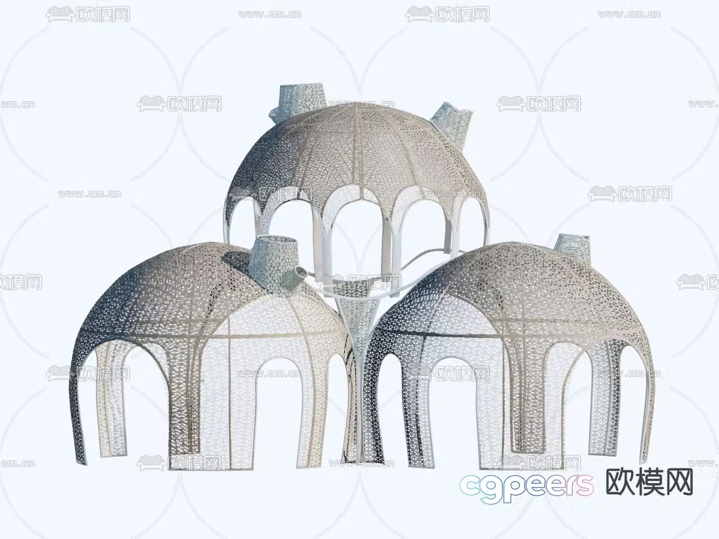 Special-shaped gallery landscape gallery 3D model