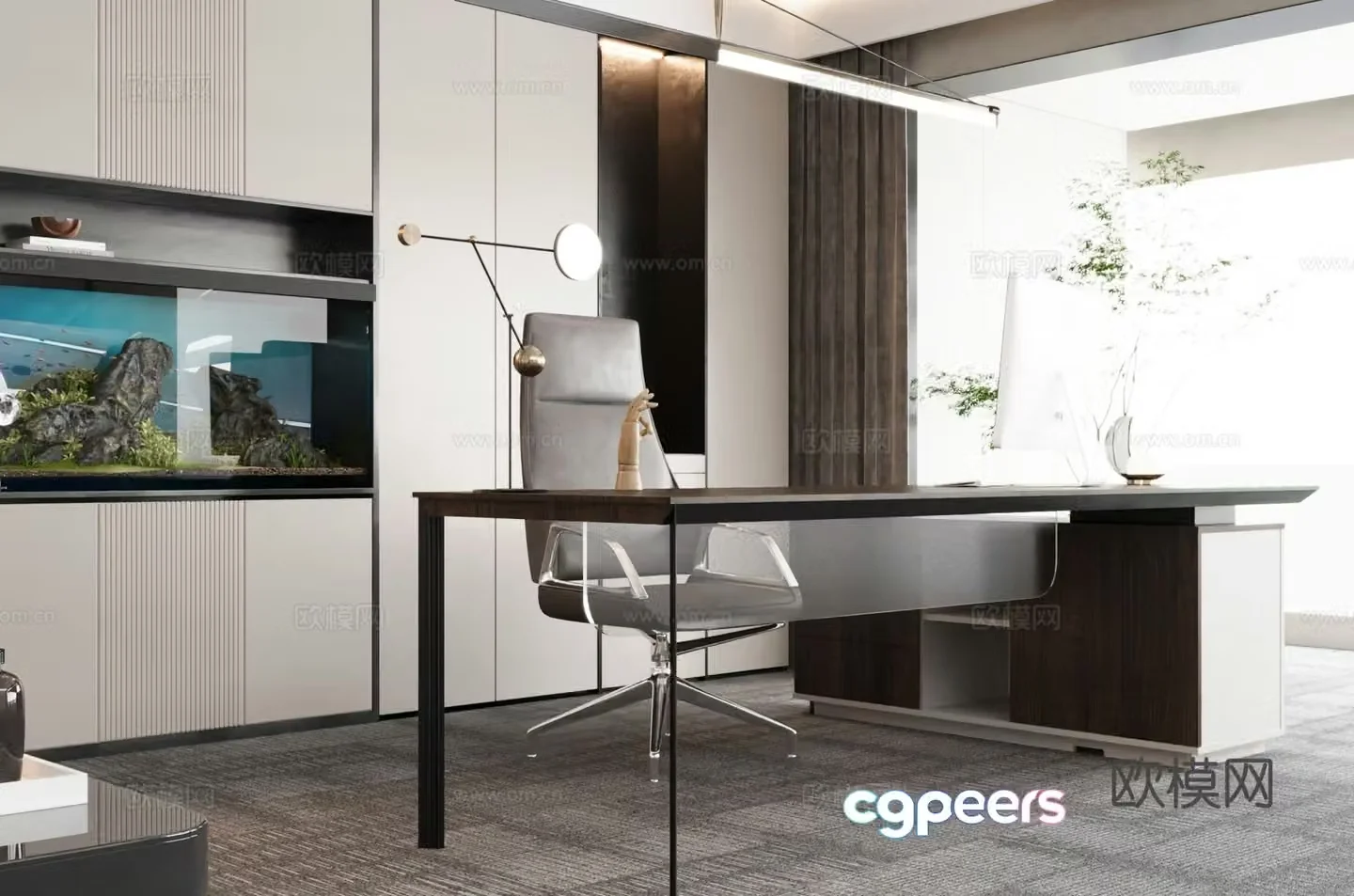 Modern office Manager office Office area Chairman 3d model