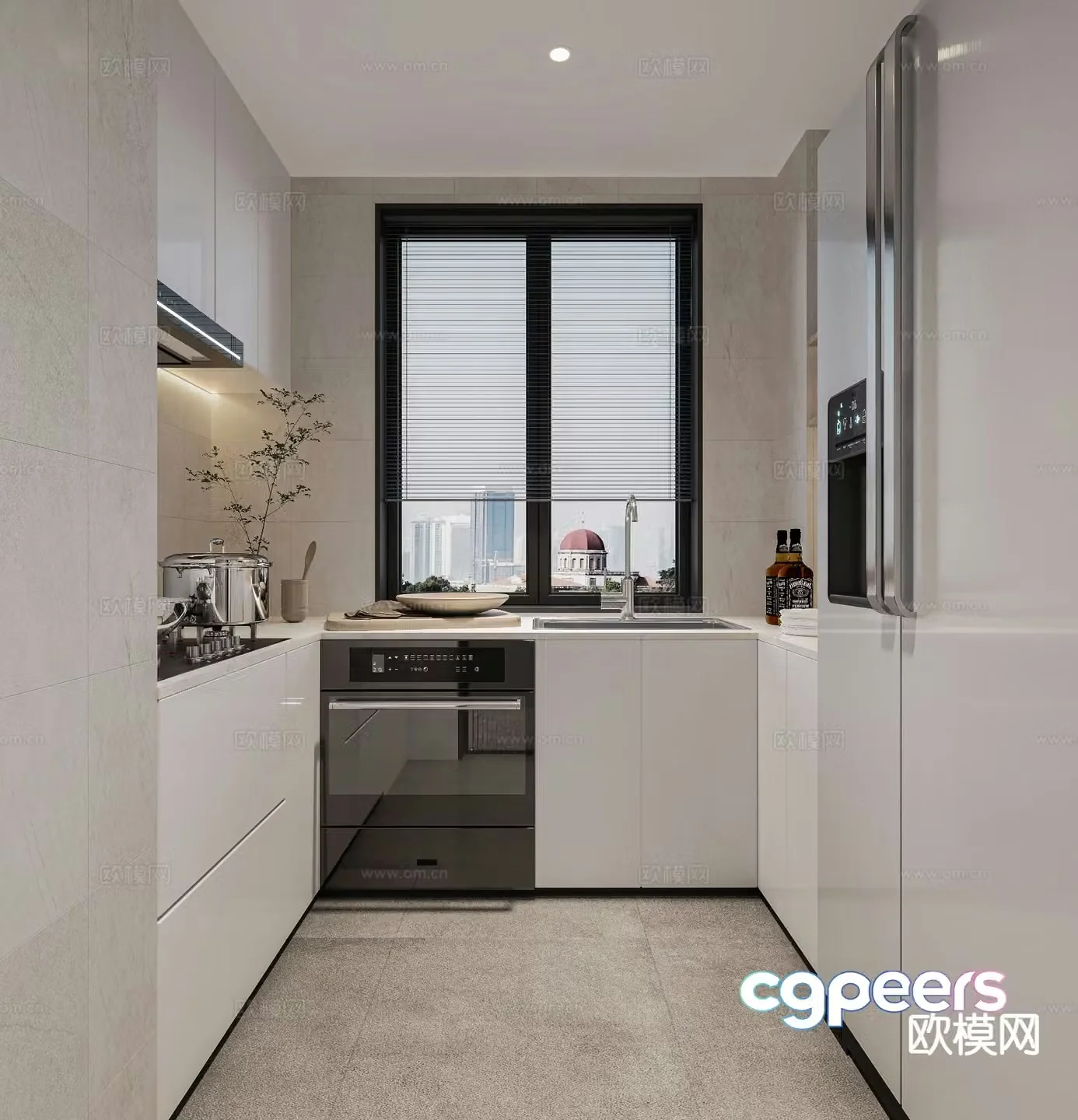 modern kitchen cabinet 3d model