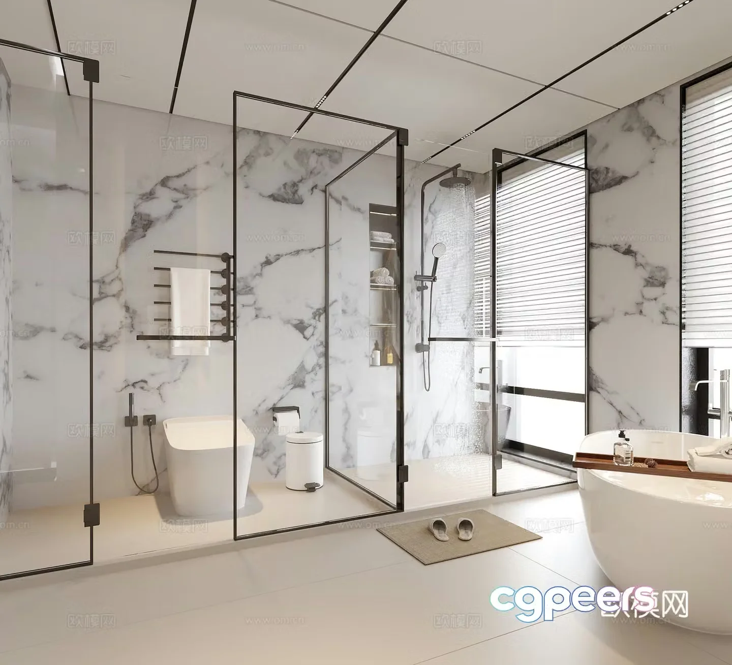 Modern bathroom Hotel bathroom 3d model