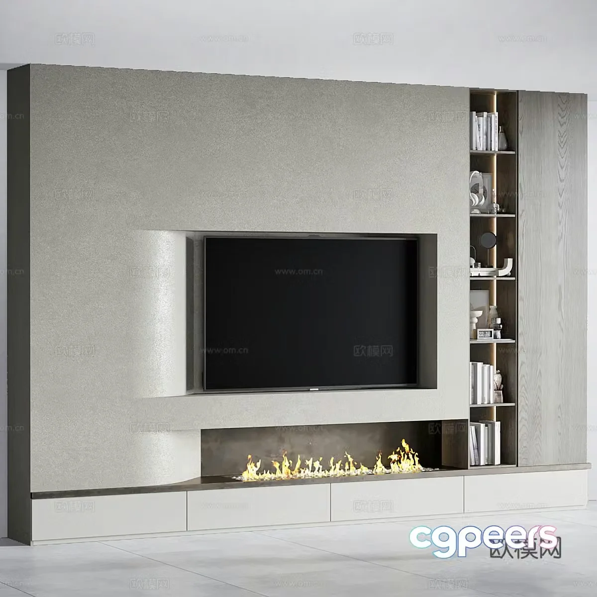 Modern TV background wall 3d model