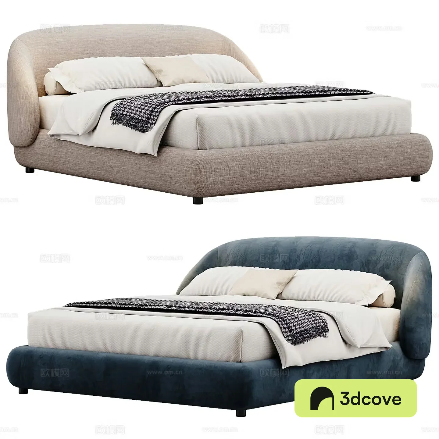 Modern Double Bed Fabric Double Bed Bedroom Bed Frame Bedding Pillow Holding