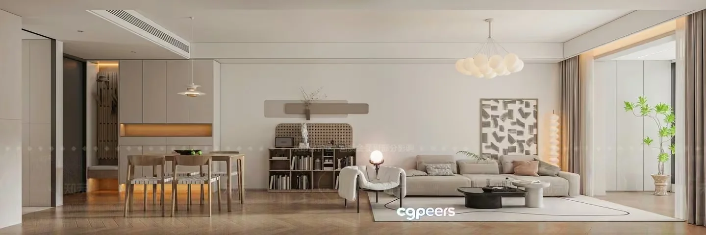 Modern Living Room 3D Model – 9817 – VRAY Render