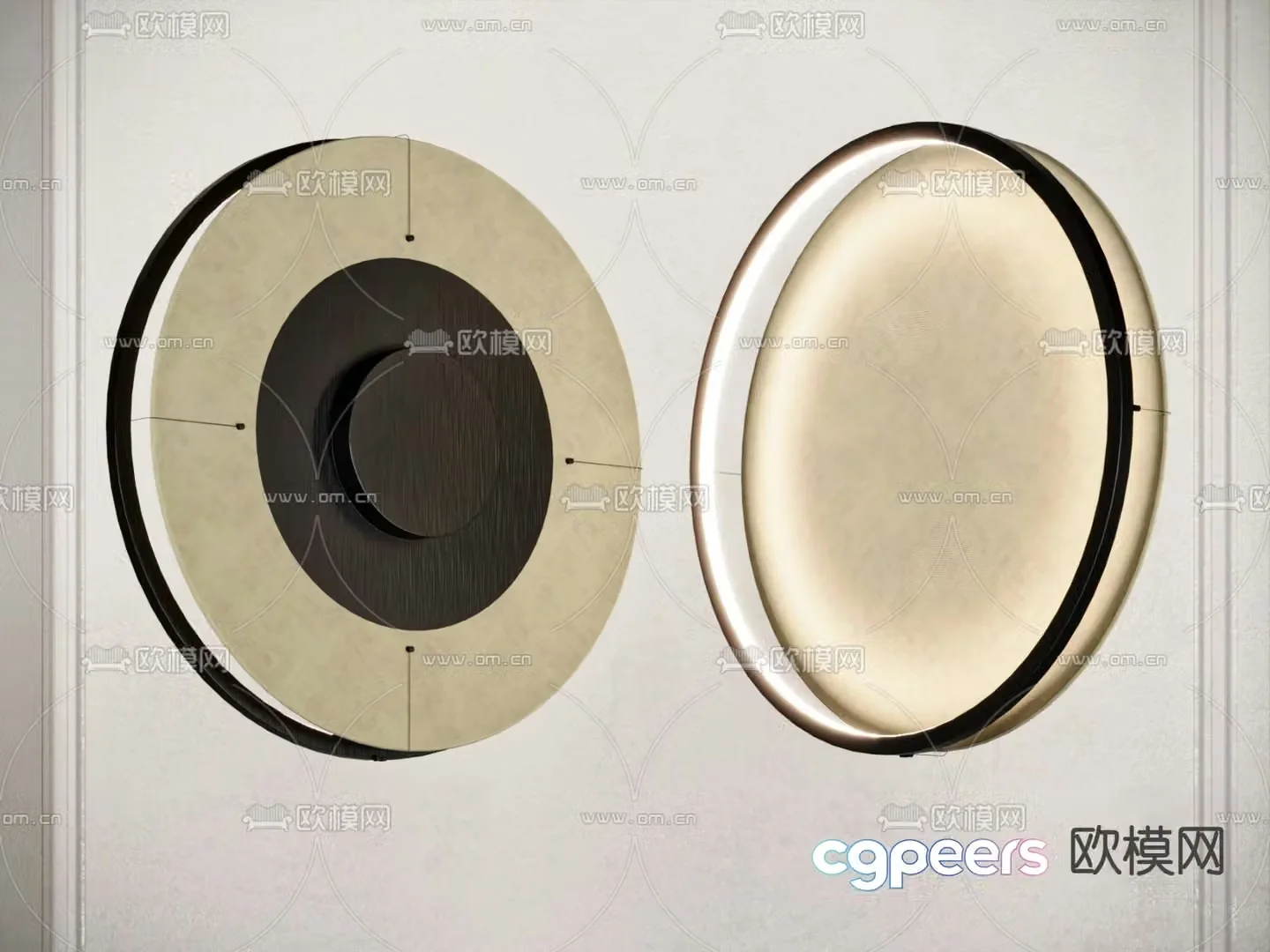 3D model of circular wall lamp