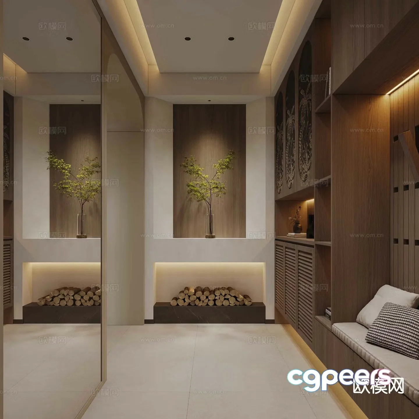 Wabi-sabi entrance aisle 3D model