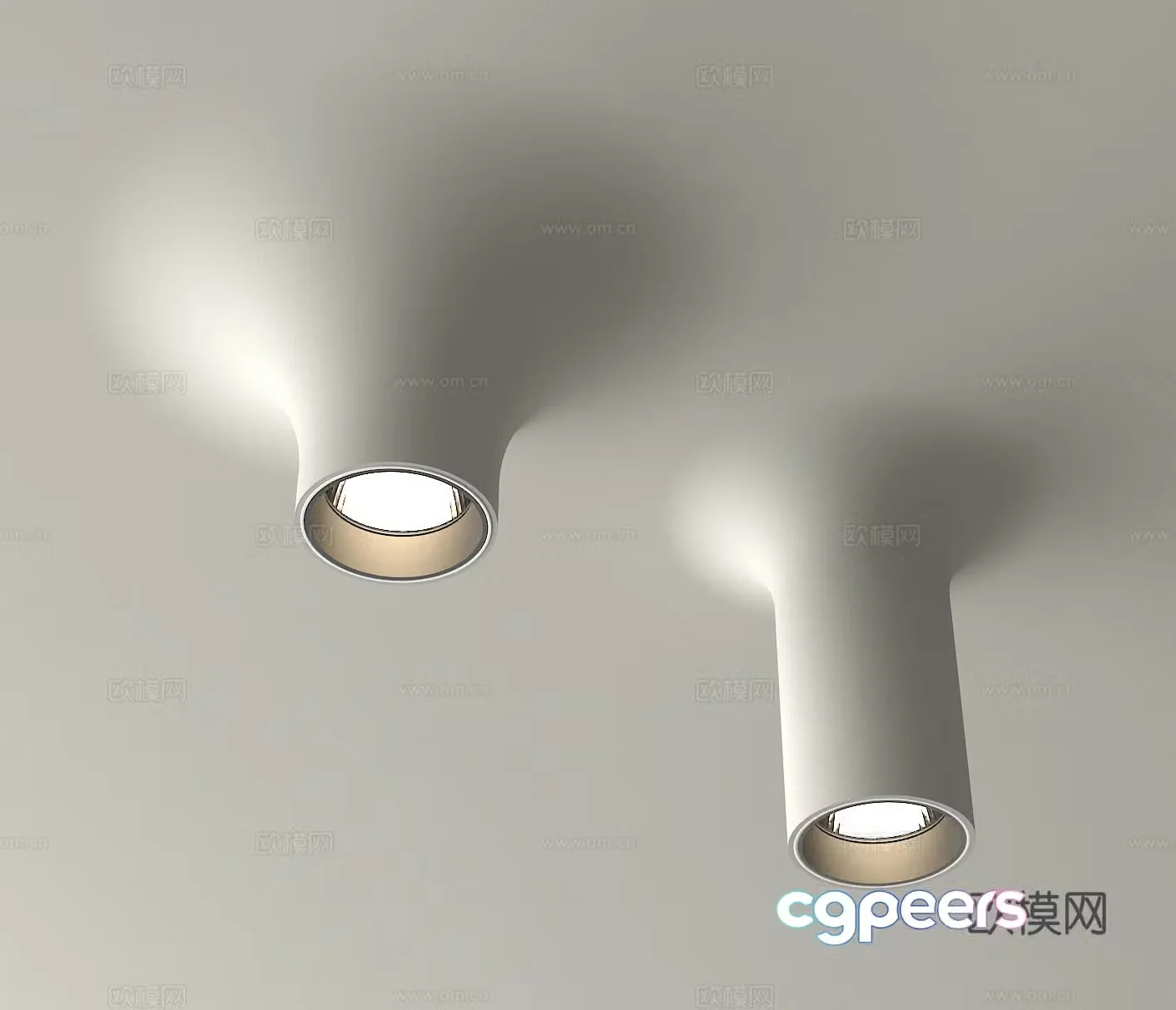 Gypsum lamp spotlight downlight 3d model