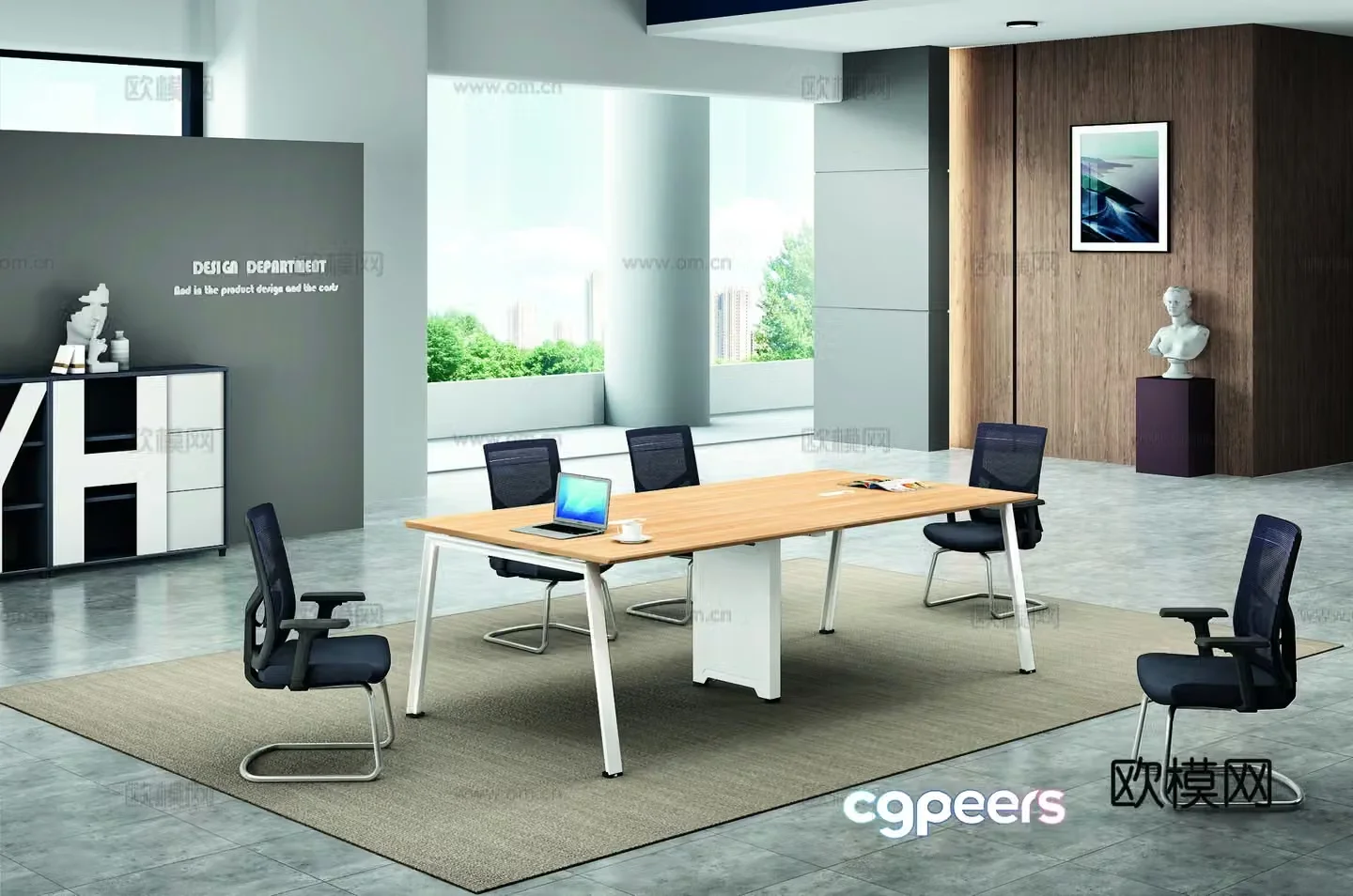 Modern public office 3d model