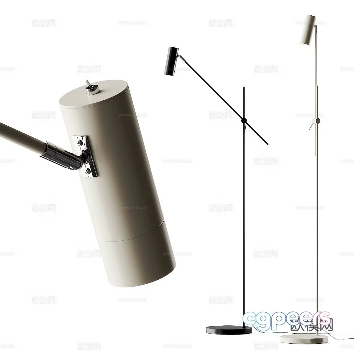 Modern Italian minimalist Cassandra floor lamp 3d model