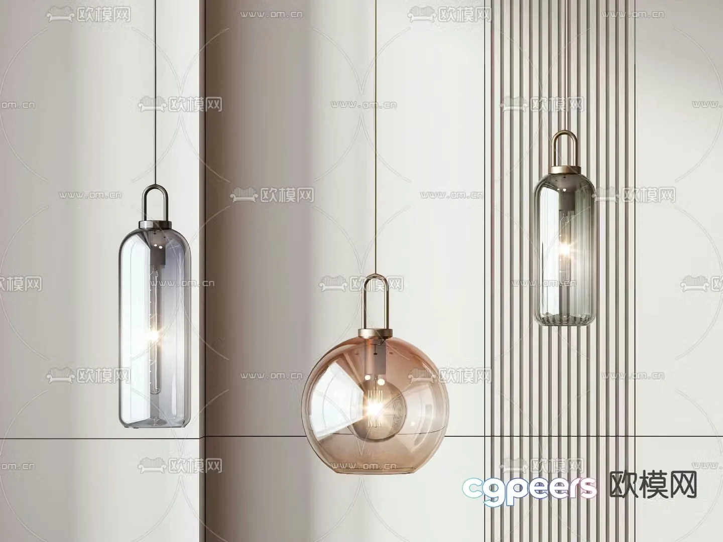 Glass small chandelier 3d model