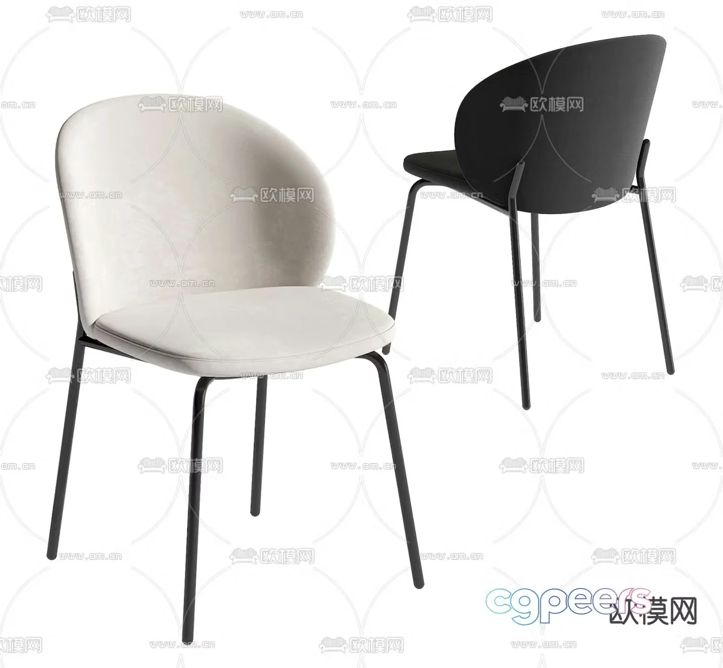 Modern chair dining chair 3d model