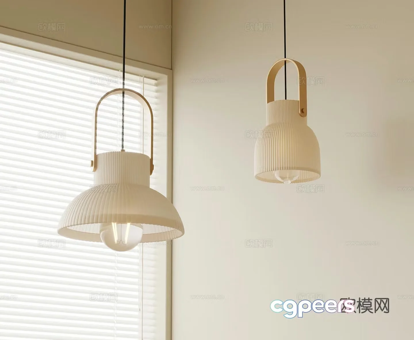Creamy Fishing Line Chandelier Small Chandelier 3D Model