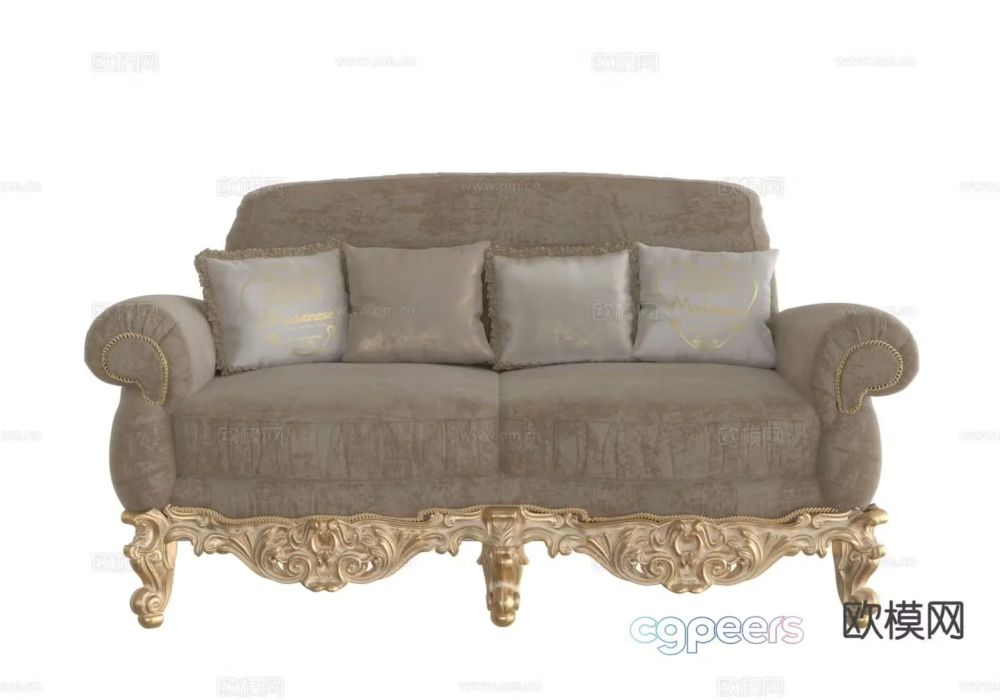 European style double sofa 3d model