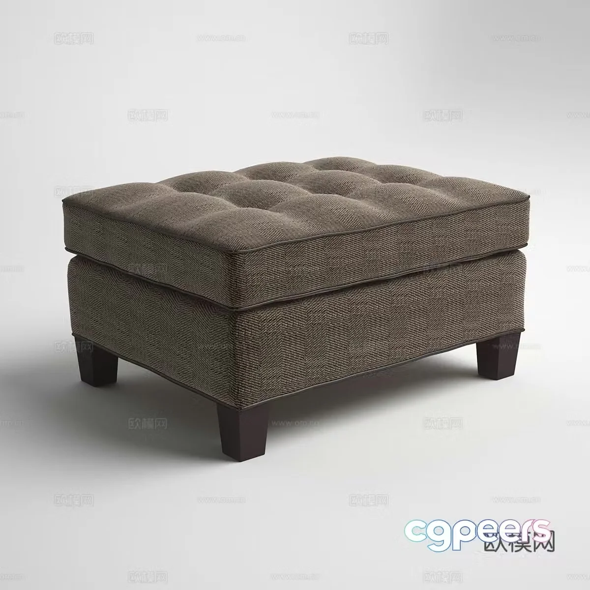 3D model of hair sitting on the bench