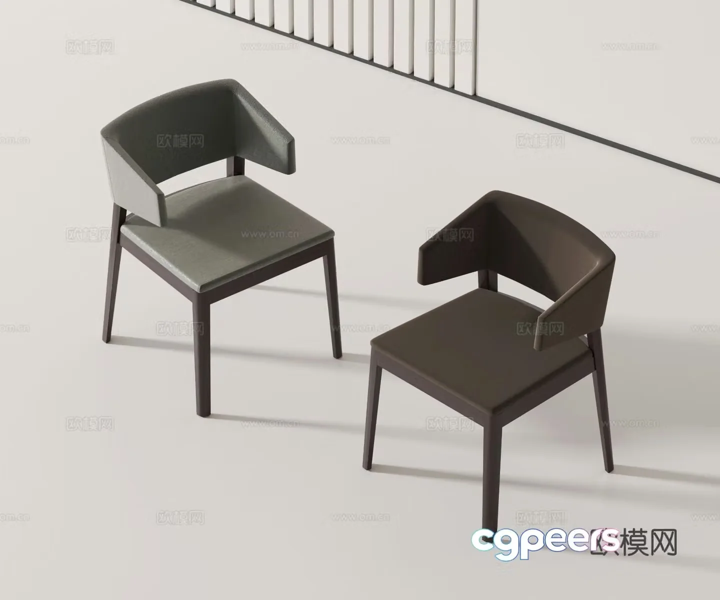 Modern single chair chair desk chair dining chair 3d model