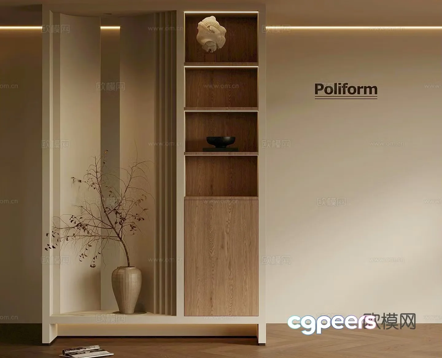 Modern porch partition porch cabinet shoe cabinet Jijifeng porch partition 3D model