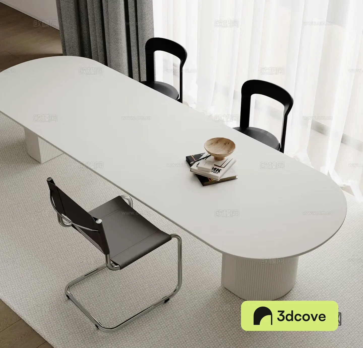 Modern dining table and chairs