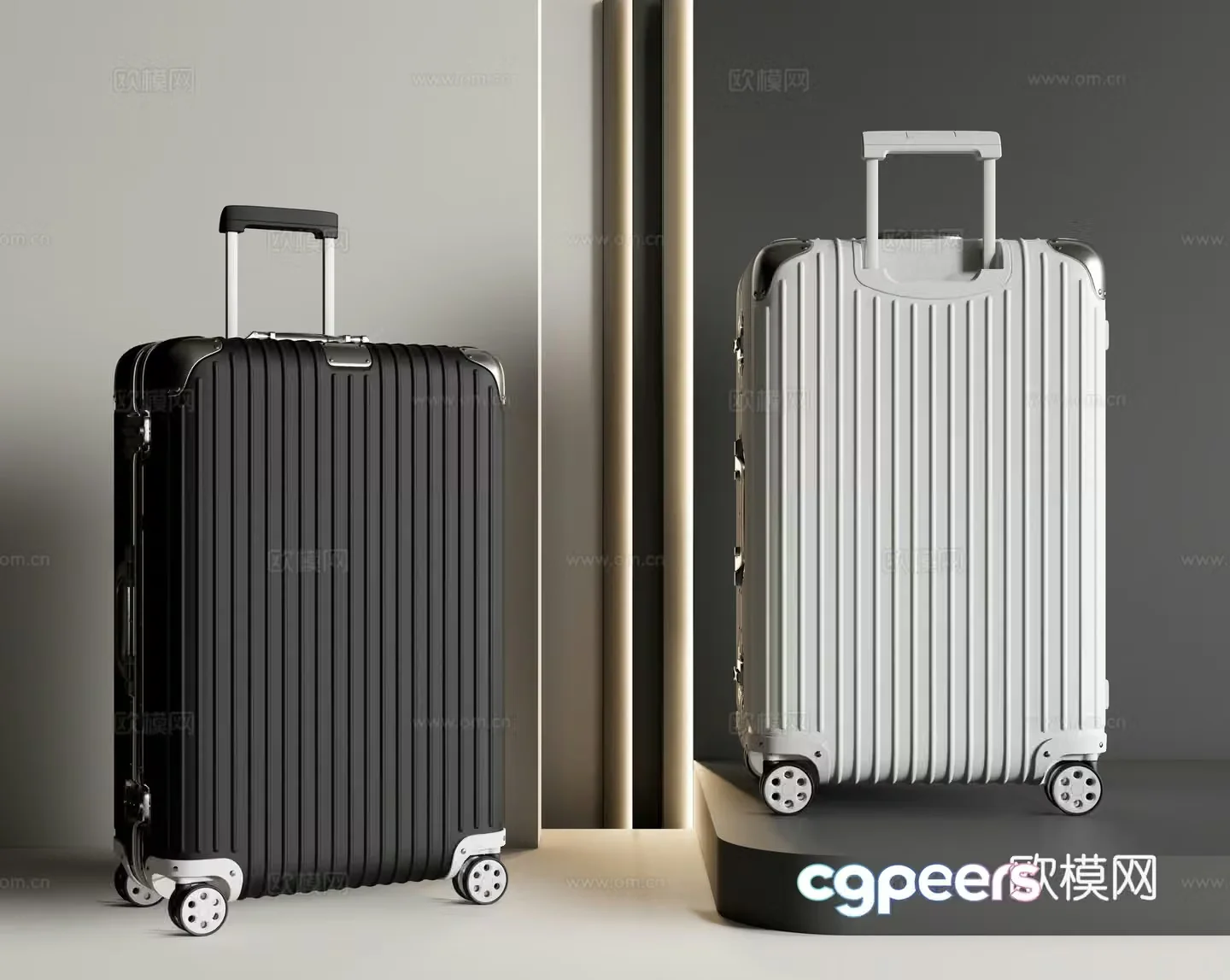 Modern suitcase trolley suitcase suitcase 3d model