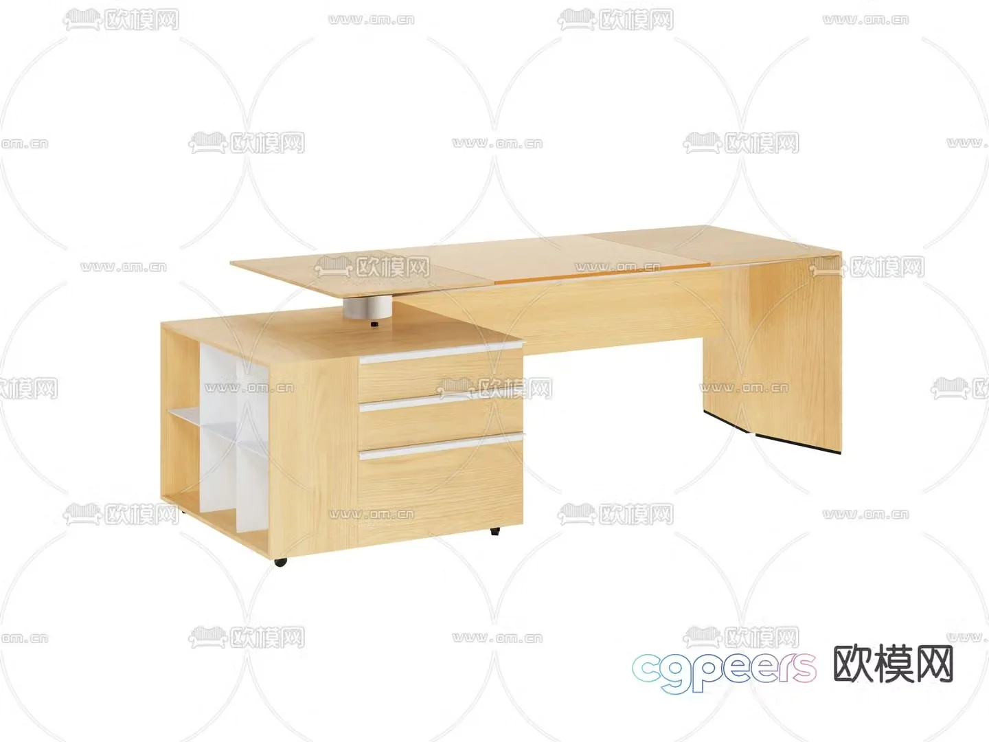Desk table boss table office desk 3d model