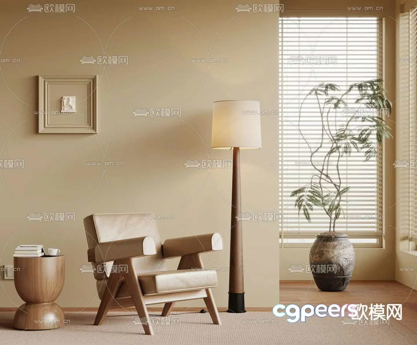Medium style chair casual chair leather chair 3d model