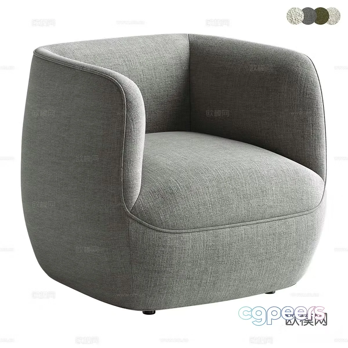 Modern gray sofa single sofa 3d model