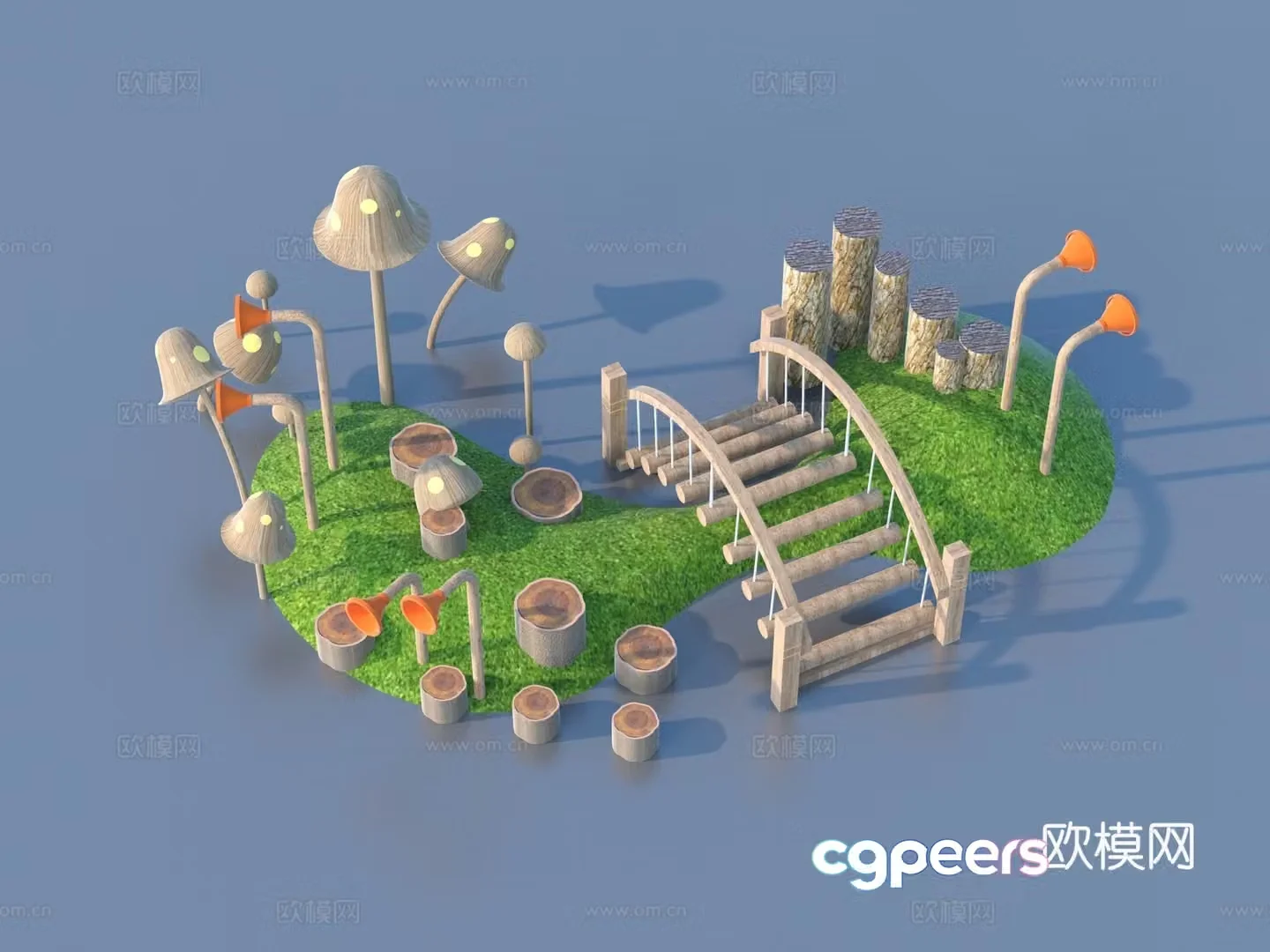 Children’s Equipment Ride Facilities Kindergarten Slide 3D Model