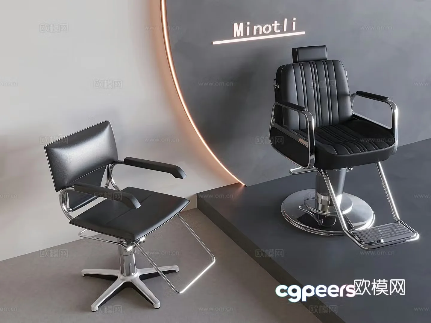 Modern hairdressing chair haircut chair lifting chair rotating chair 3d model