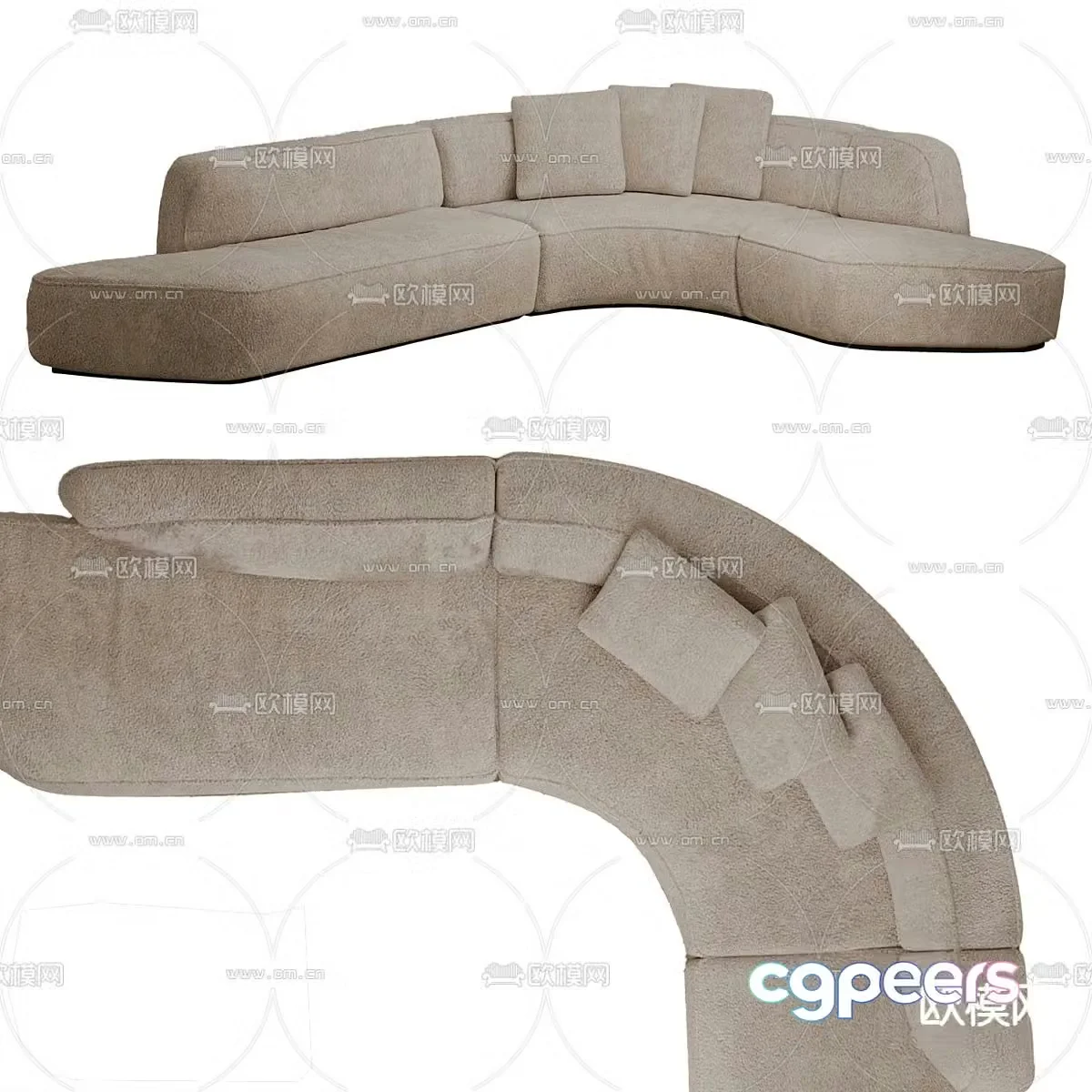 Special shaped sofa curved sofa 3d model