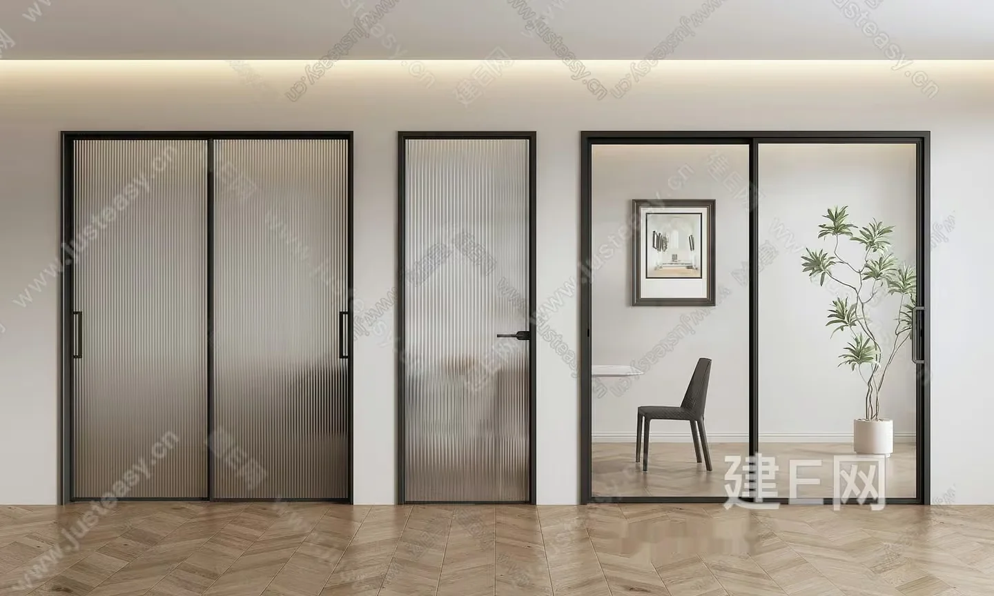 Modern Sliding Doors 3D Model – 9017 – VRAY Render